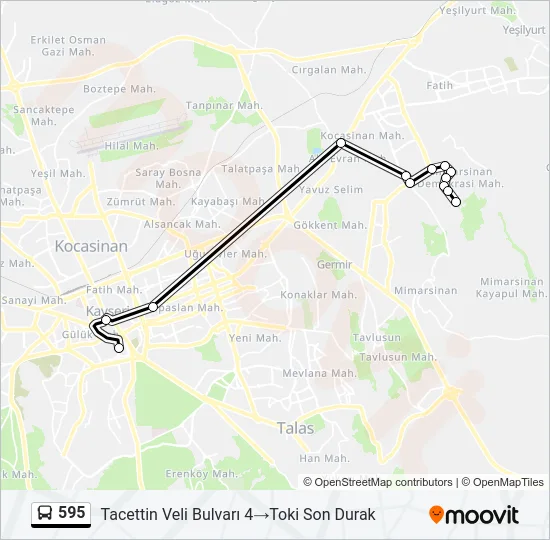 595 Bus Line Map