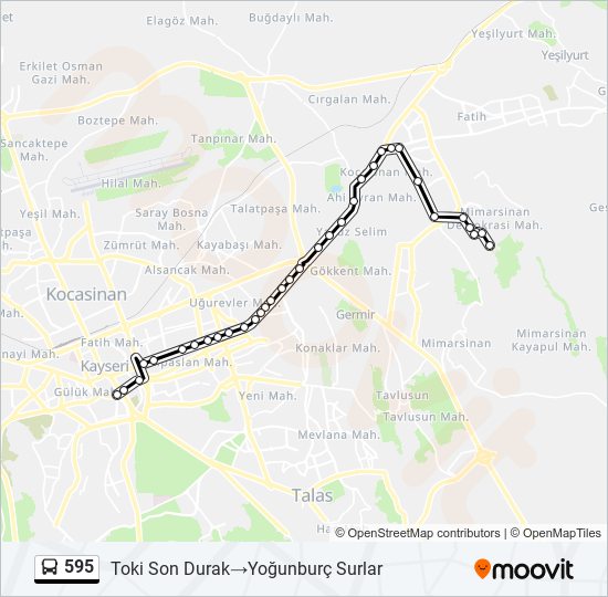 595 guzergahi saatleri duraklari ve haritasi toki son durak yogunburc surlar