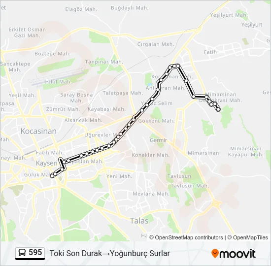 595 Bus Line Map