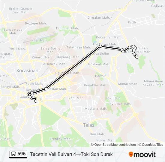 596 Bus Line Map