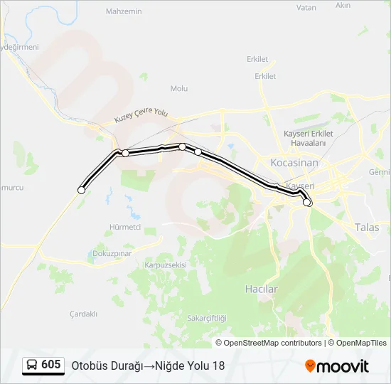 605 Bus Line Map
