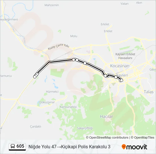 605 Bus Line Map