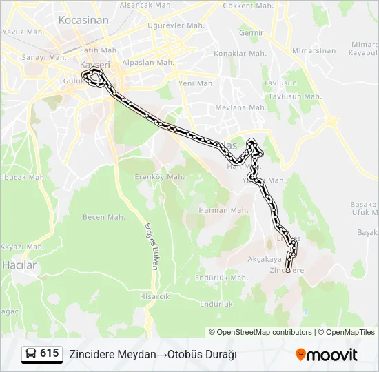 615 Bus Line Map