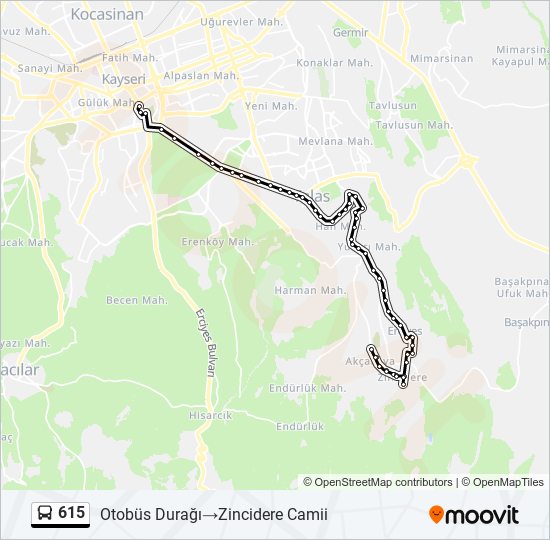 615 route schedules stops maps otobus duragi zincidere camii