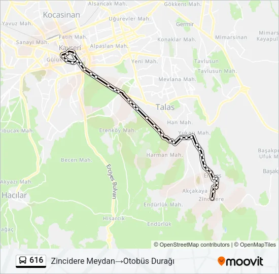 616 Bus Line Map
