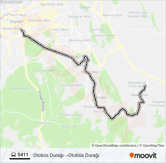 5411 Bus Line Map