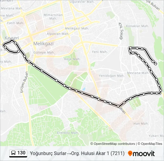130 Bus Line Map