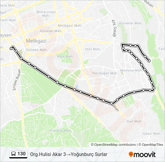 130 Bus Line Map
