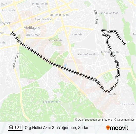 131 Bus Line Map