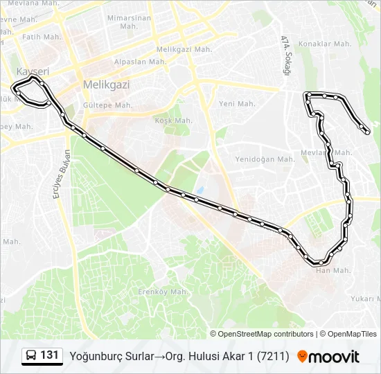 131 Bus Line Map