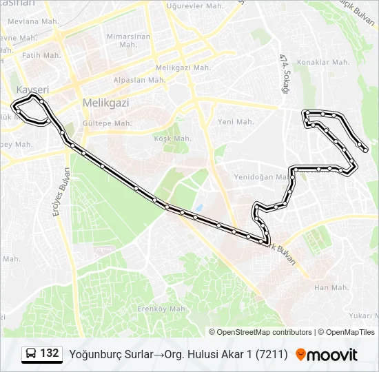 132 Bus Line Map