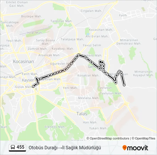 455 Bus Line Map