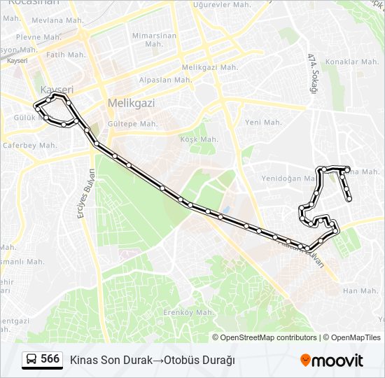 566 route schedules stops maps kinas son durak otobus duragi