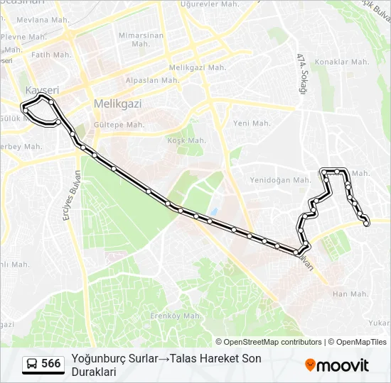 566 Bus Line Map