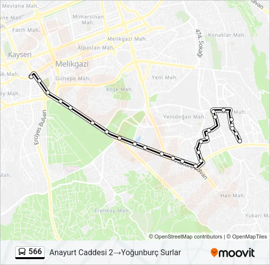 566 Bus Line Map