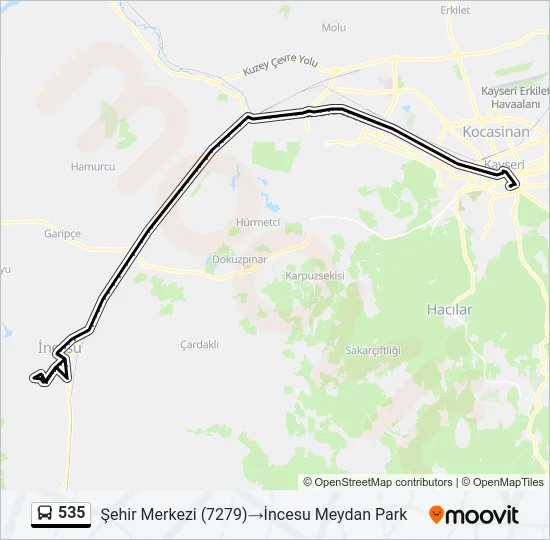 535 Bus Line Map