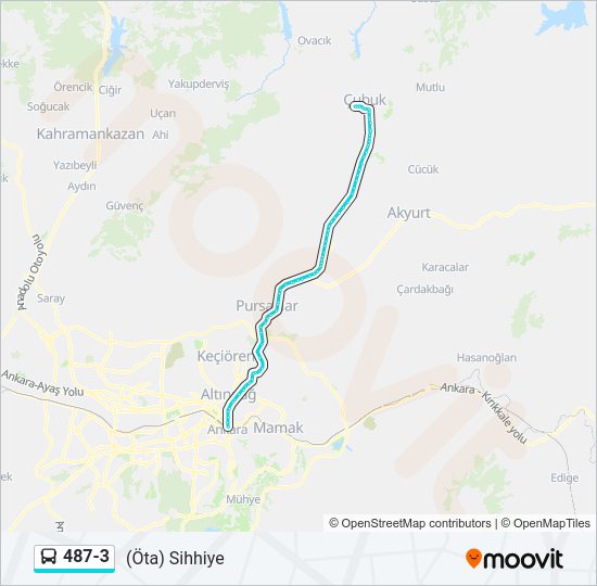 487-3 otobüs Hattı Haritası