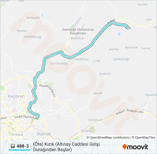 488-3 Bus Line Map