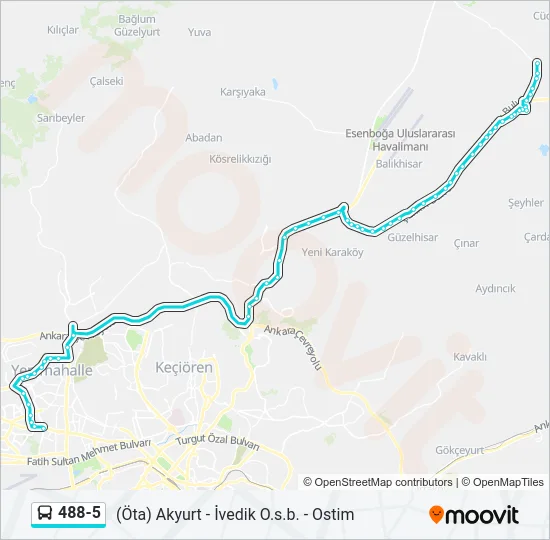 488-5 Bus Line Map