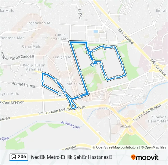 206 Bus Line Map