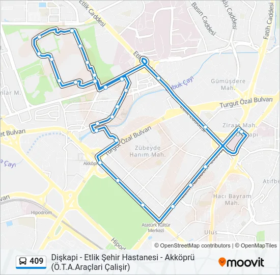 409 Bus Line Map