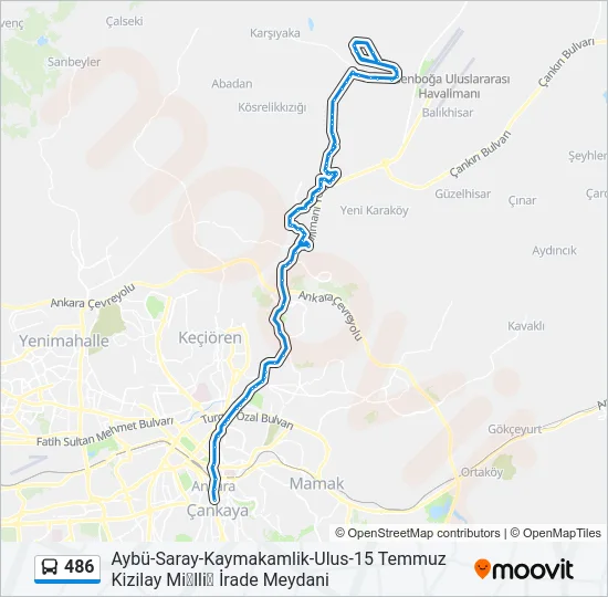 486 Bus Line Map