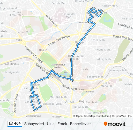 464 Bus Line Map
