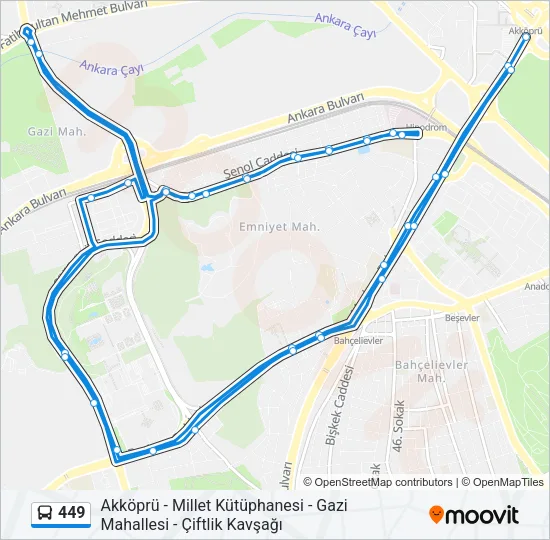 449 Bus Line Map