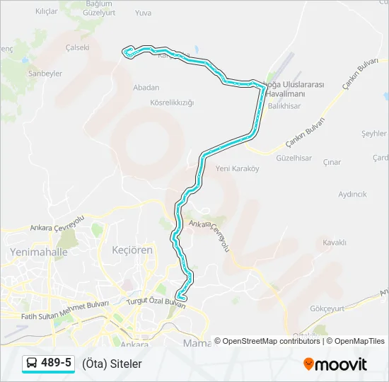 489-5 Bus Line Map