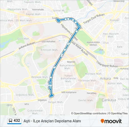 432 Bus Line Map