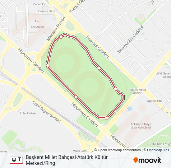 T Light Rail Line Map