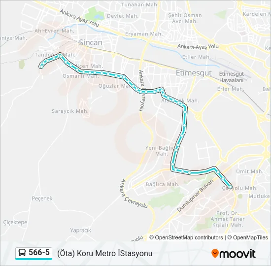 566-5 Bus Line Map
