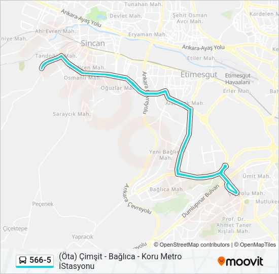 566-5 Bus Line Map