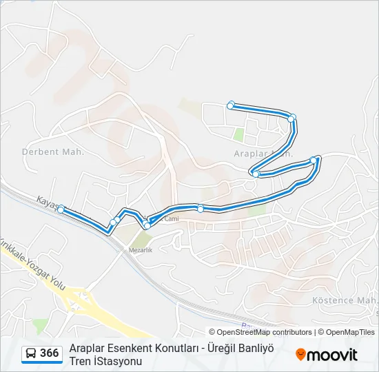 366 Bus Line Map