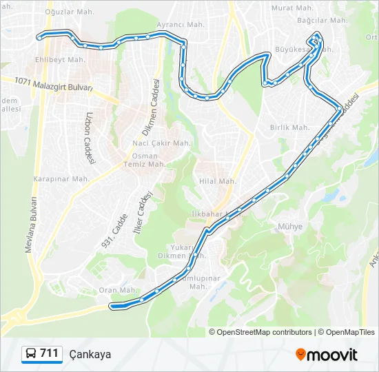 711 Bus Line Map