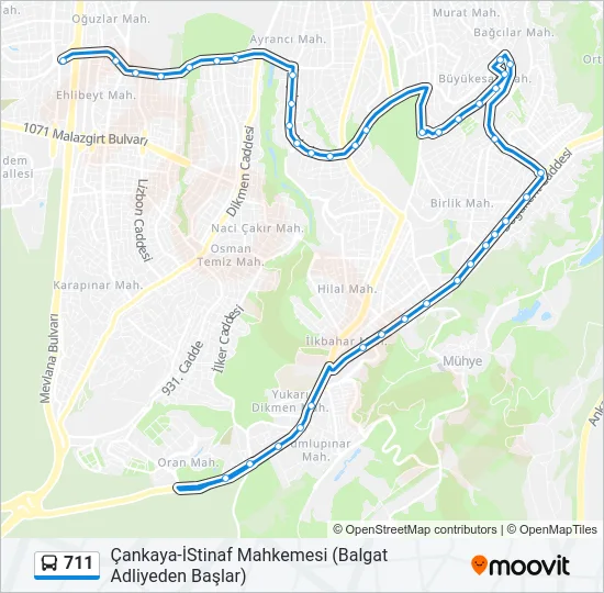 711 Bus Line Map