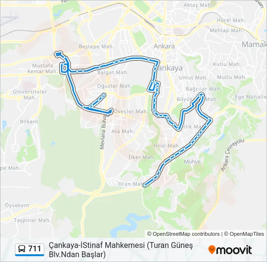 711 Bus Line Map