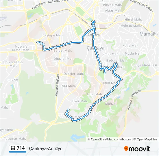 714 Bus Line Map
