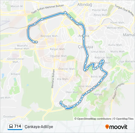 714 Bus Line Map