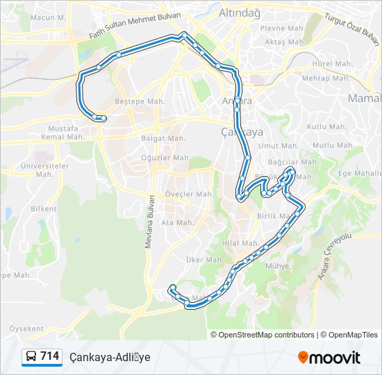 714 bus Line Map