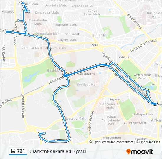 721 Bus Line Map
