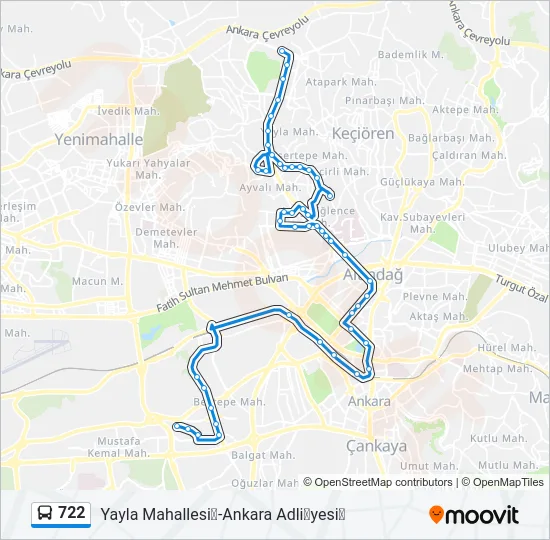 722 Bus Line Map
