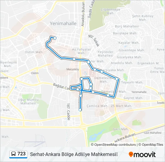 723 Bus Line Map