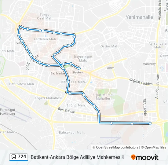 724 Bus Line Map