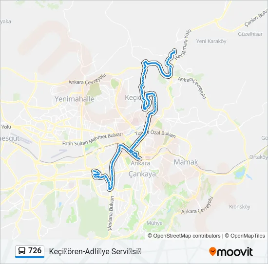 726 Bus Line Map