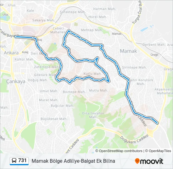 731 Bus Line Map