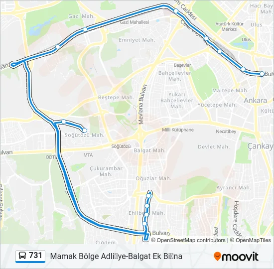 731 Bus Line Map