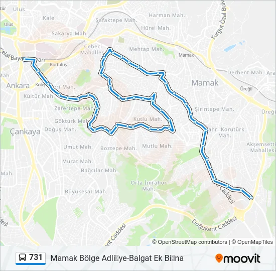 731 Bus Line Map