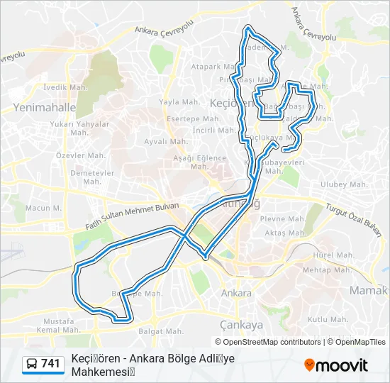 741 Bus Line Map