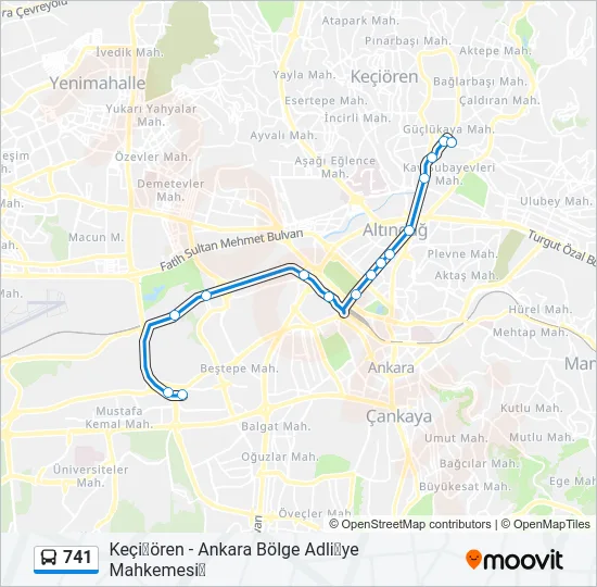 741 Bus Line Map